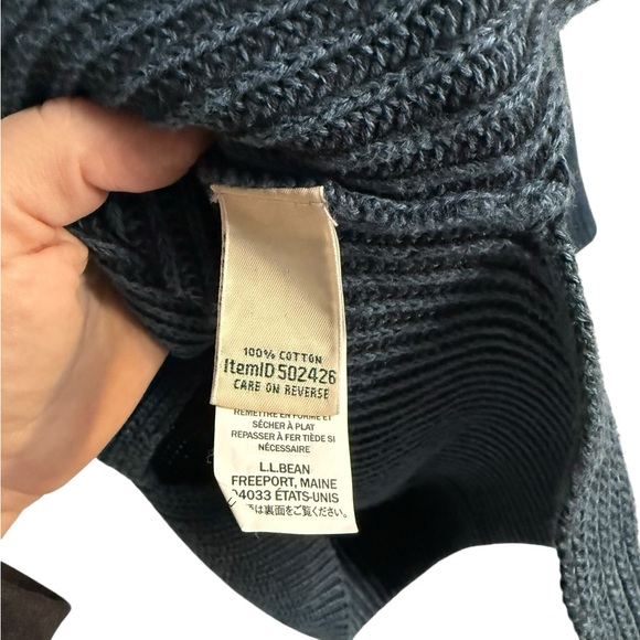L.L. Bean Knit V Neck Navy Women’s Sweater, Size Large - Picture 4 of 5